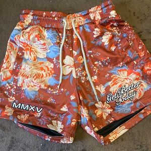 Get Better Today 5 inch red floral shorts barely worn